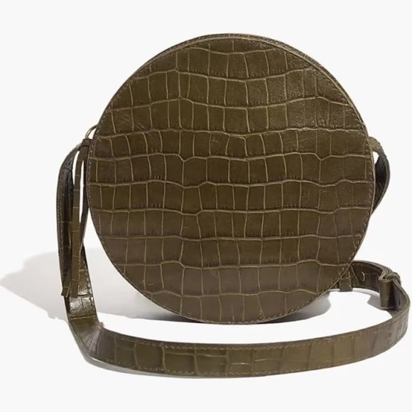 The Simple Circle Crossbody: Croc Embossed Leather Edition - Picture 1 of 5
